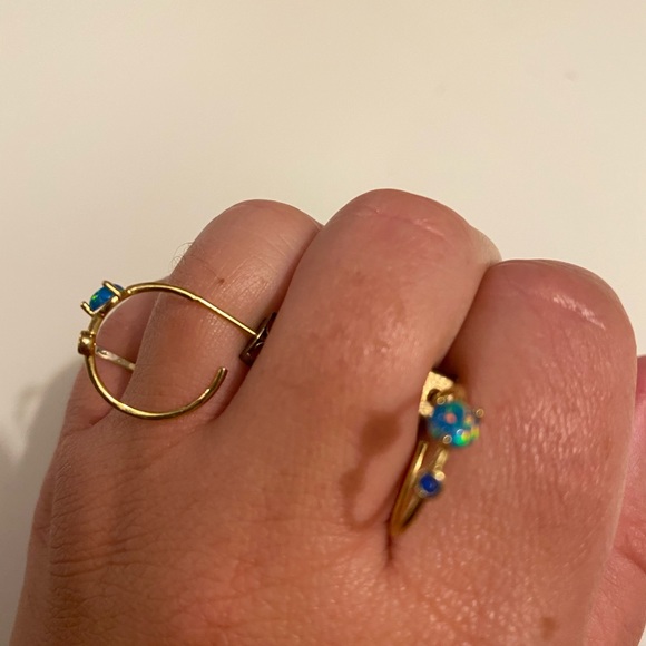 Opal earring hoops - Picture 2 of 4